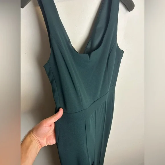 NWT Donna Morgan Elegant Dark teal Green Jumpsuit Preofessional Career Size 14 - Picture 3 of 14